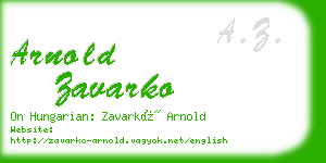 arnold zavarko business card